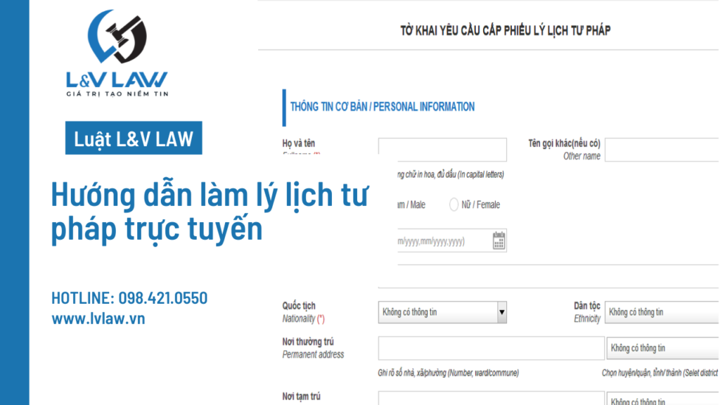 Hướng dẫn làm lý lịch tư pháp trực tuyến