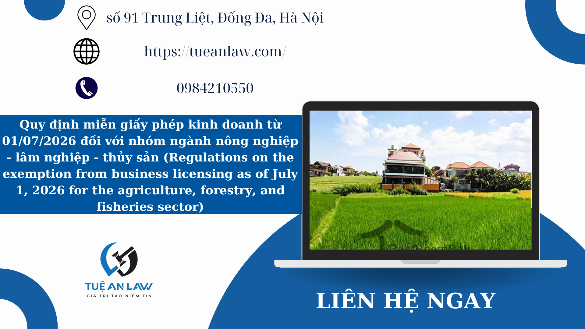 Quy định miễn giấy phép kinh doanh từ 01/07/2026 đối với nhóm ngành nông nghiệp – lâm nghiệp – thủy sản (Regulations on the exemption from business licensing as of July 1, 2026 for the agriculture, forestry, and fisheries sector)